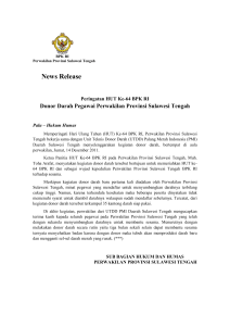 BPK RI Perwakilan Provinsi Sulawesi Tengah News Release