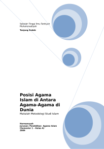 Posisi Agama Islam di Antara Agama