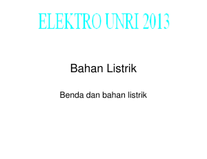 Bahan Listrik - E-Learning STTH Medan