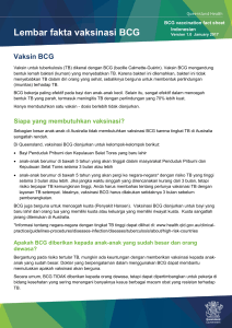 BCG vaccination fact sheet Indonesian