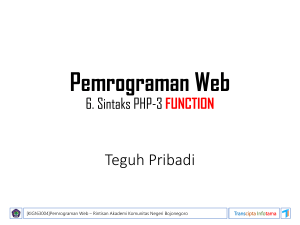 Sintaks PHP-3 FUNCTION - TP ~ teguh pribadi
