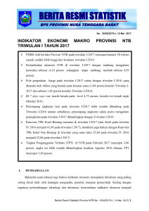 Indikator Ekonomi Makro Provinsi NTB Triwulan I 15 Mei 2017