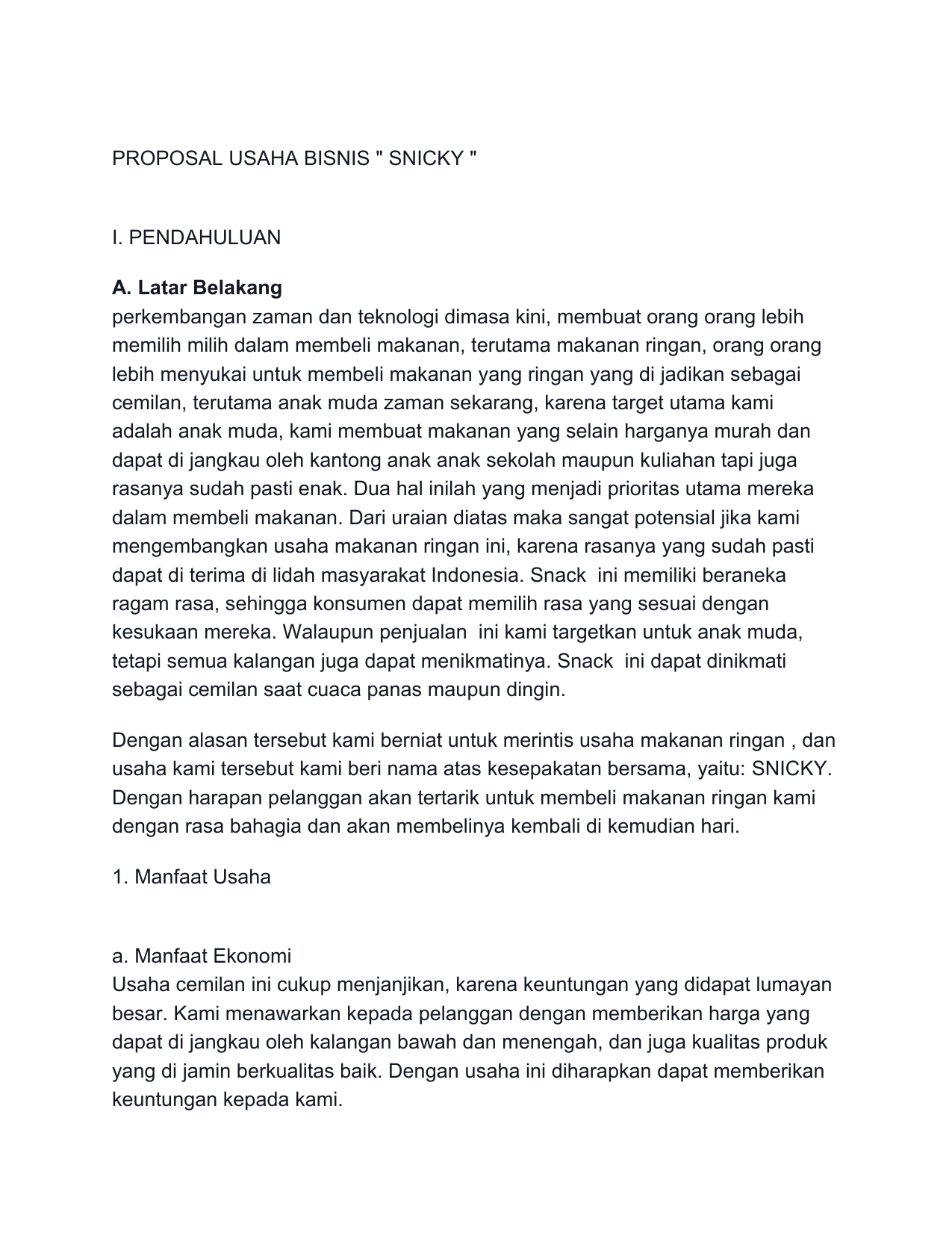 Contoh Kesimpulan Proposal Usaha - Lengkap Contoh Proposal ...