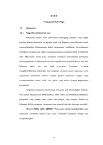 BAB II TINJAUAN PUSTAKA 2.1 Pemasaran 2.1.1