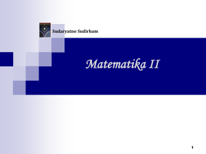 Matematika II – Diferensial, Integral, Persamaan Diferensial