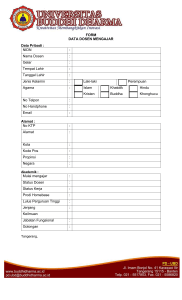 FORM DATA DOSEN MENGAJAR Data Pribadi : NIDN : Nama