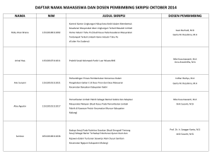 daftar nama mahasiswa dan dosen pembimbing skripsi oktober
