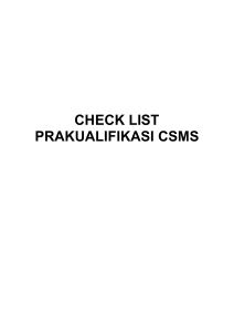 check list prakualifikasi csms