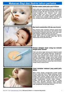 Makanan Bayi dan Nutrisi tahun pertama