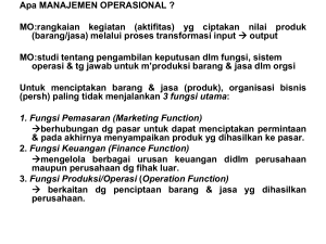 OPERASI DAN PRODUKTIFITAS