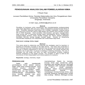 penggunaan analogi dalam pembelajaran kimia