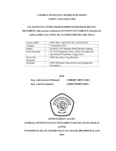 LAPORAN PENELITIAN KOMPETITIF DOSEN TAHUN ANGGARAN