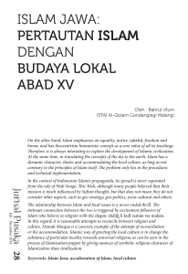 islam jawa: pertautan islam dengan budaya lokal abad xv