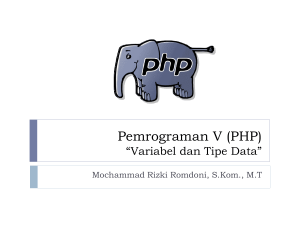 Pemrograman V (PHP) *Introduction*