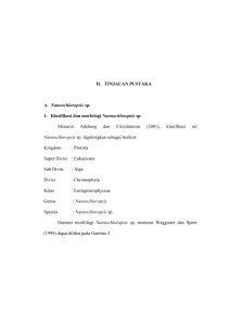 6 II. TINJAUAN PUSTAKA A. Nannochloropsis sp. 1. Klasifikasi dan