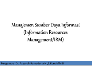 Manajemen Sumber Daya Informasi (Information Resources