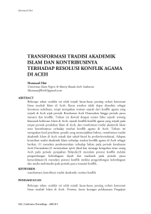 transformasi tradisi akademik islam dan kontribusinya terhadap
