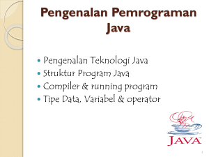 Pengenalan Pemrograman Java
