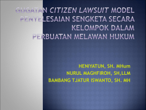 gugatan citizen lawsuit model penyelesaian sengketa secara