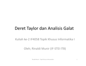 Deret Taylor dan Analisis Galat