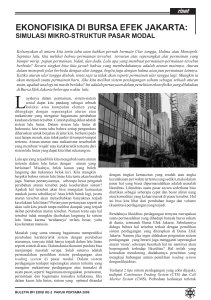 Ekonofisika di Bursa Efek Jakarta: Simulasi Mikrostruktur Pasar Modal