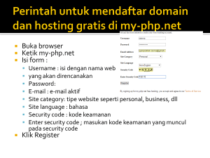 Perintah untuk mendaftar domain dan hosting gratis di my