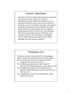 Genetic Algorithme Perbedaan GA