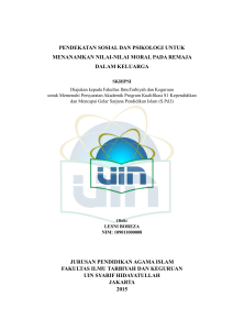 pendekatan sosial dan psikologi untuk menanamkan nilai