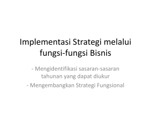 Implementasi Strategi melalui fungsi