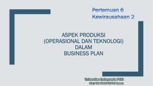 ASPEK PRODUKSI DALAM BUSINESS PLAN