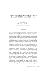 KaraKteristiK HuKum islam dalam PerubaHan sosial