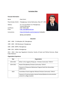 Curriculum Vitae Personal Information Name : Rawi Ariani Place