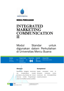 Modul Integrated Marketing Communications II [TM4]