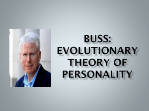 Buss: Evolutionary Theory of Personality