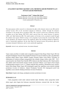 analisis faktor-faktor yang memengaruhi permintaan investasi di