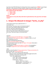 Copy Paste Script FEED RSS dibawah ke Notepad Ganti tulisan