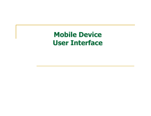 Mobile Device Mobile Device User Interface