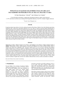 pemantauan kadar logam berat dalam air laut dan sedimen di