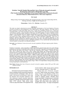 Struktur Genetik Populasi Burung Betet Jawa (Psittacula alexandri
