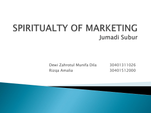 SPIRITUALTY OF MARKETING Jumadi Subur