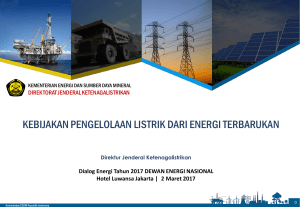 kebijakan pengelolaan listrik dari energi terbarukan
