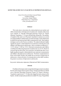 KOMUNIKASI IBU DAN ANAK DENGAN DEPRESI