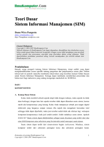 Teori Dasar Sistem Informasi Manajemen (SIM)