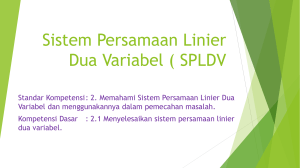 Sistem Persamaan Linier Dua Variabel ( SPLDV