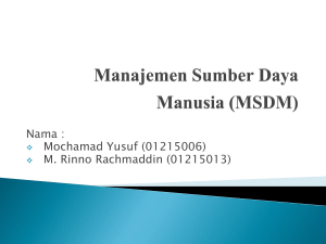 Manajemen Sumber Daya Manusia (MSDM)