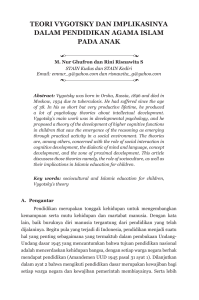 teori vygotsky dan implikasinya dalam pendidikan agama islam
