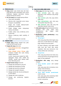 1 a. pendahuluan b. fungsi uang c. nilai dan jenis-jenis