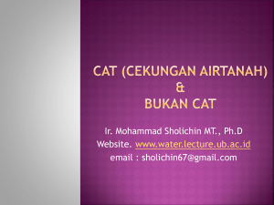 cat (cekungan airtanah) - Ir. Moh. Sholichin, MT,Ph.D