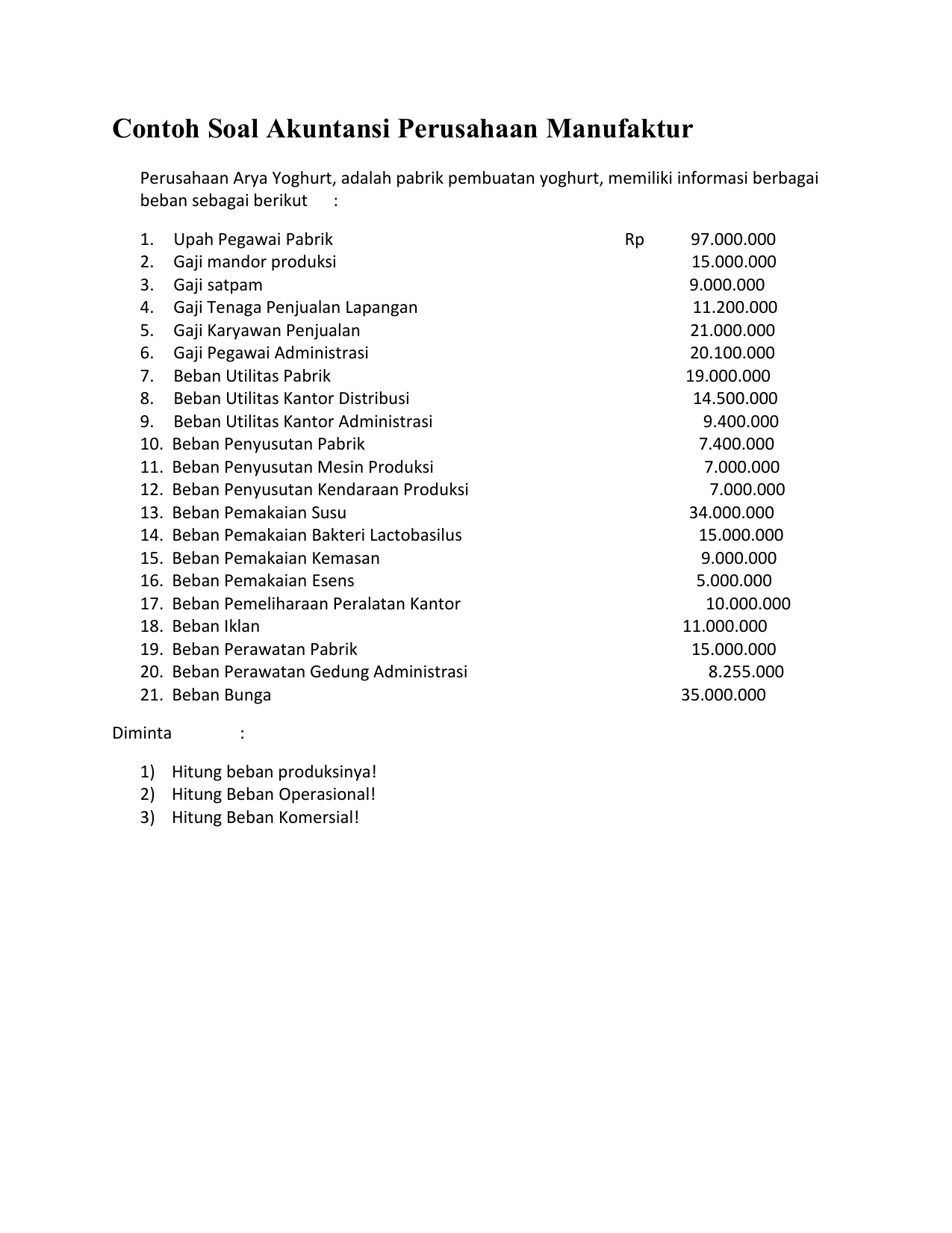 33+ Contoh soal akuntansi manufaktur beserta jawaban nya info