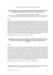 Serum Otologus dan human Epidermal Growth Factor (hEGF